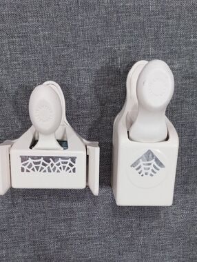 Martha Stewart White Craft Punch Set - Spiderweb and Chevron Motifs